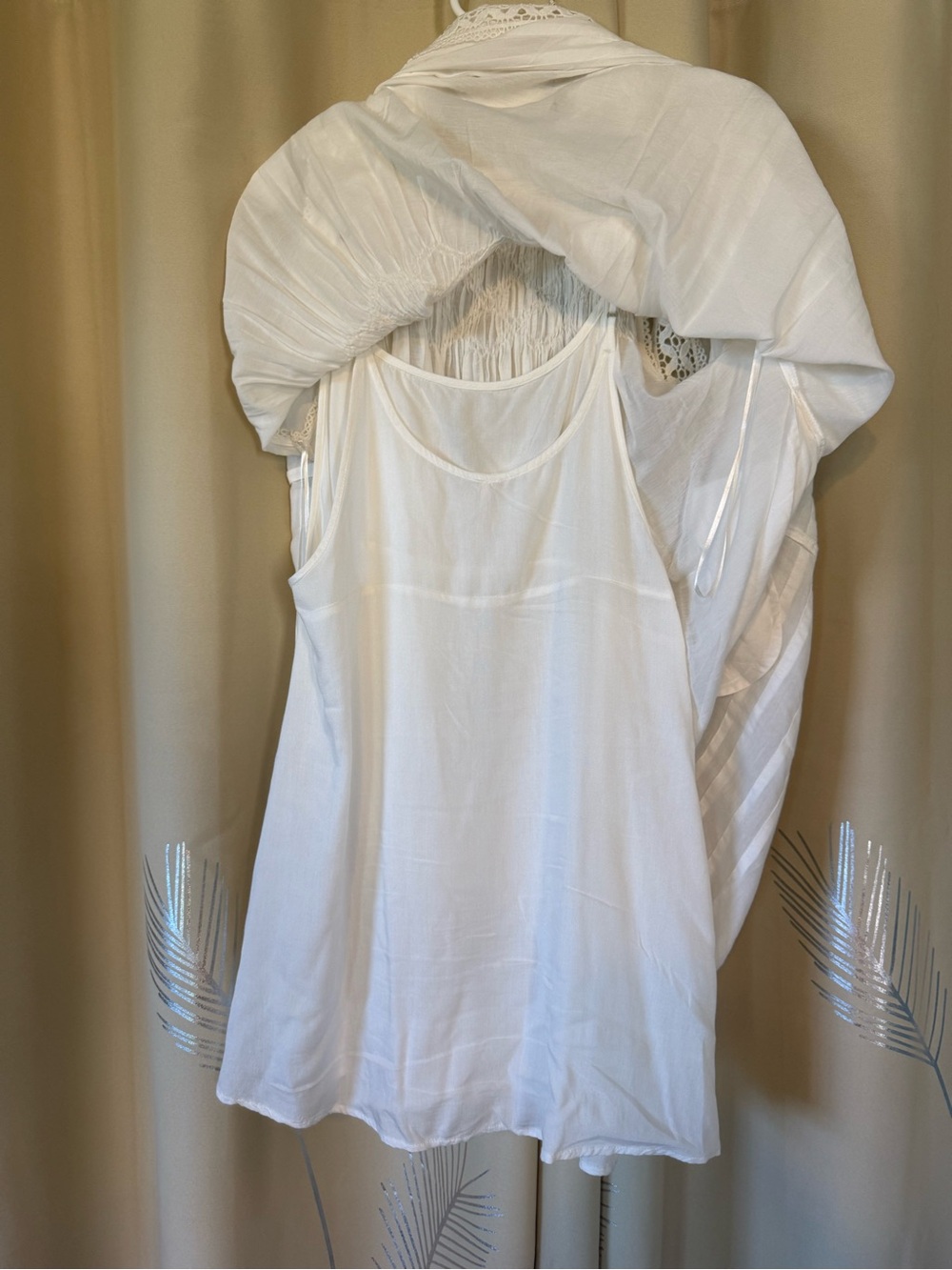 Free People White Babydoll Lace-Trim Mini Dress - Picture 10 of 14